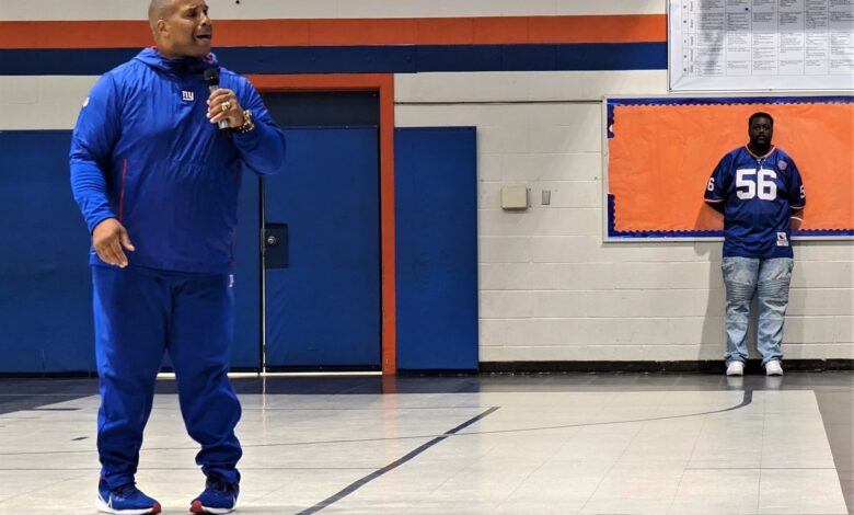 Former NFL player and inspirational speaker encourages students to push for success Former NFL player and inspirational speaker encourages students to push for success