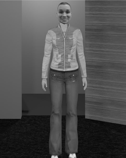 woman virtual doppelganger public speaking